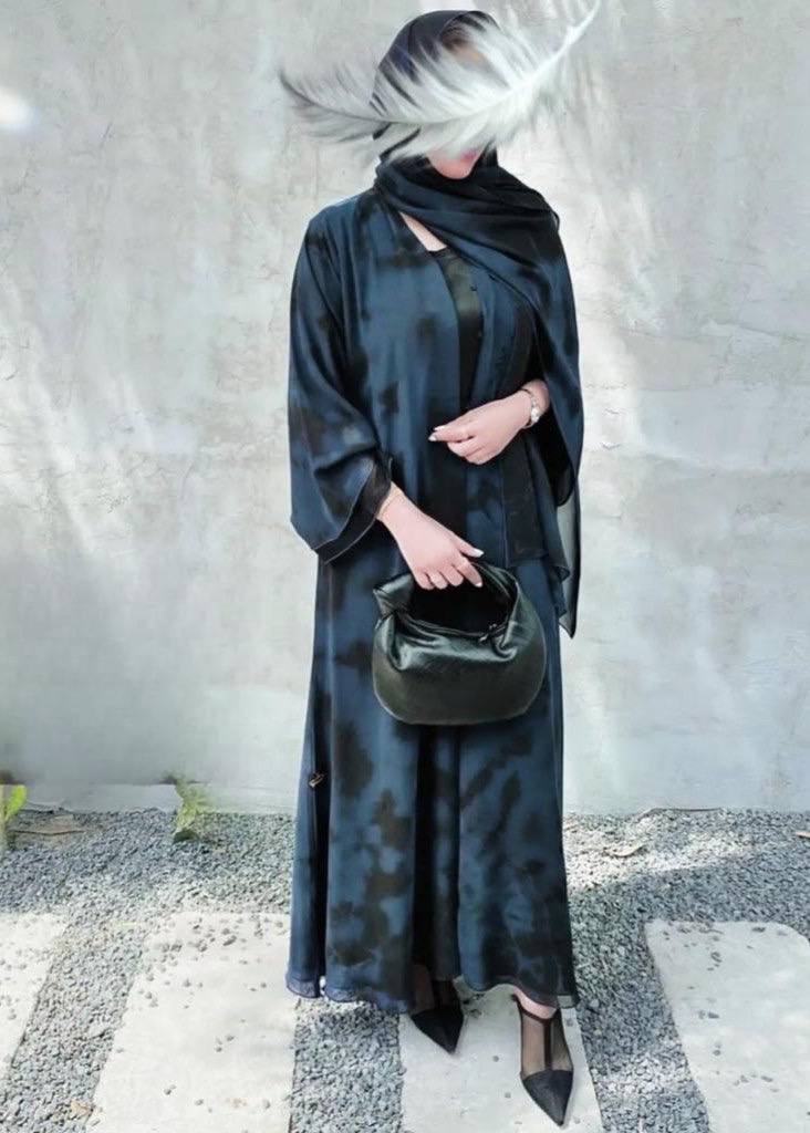 TAI DIE DOUBLE SHRUG ABAYA | TEAL