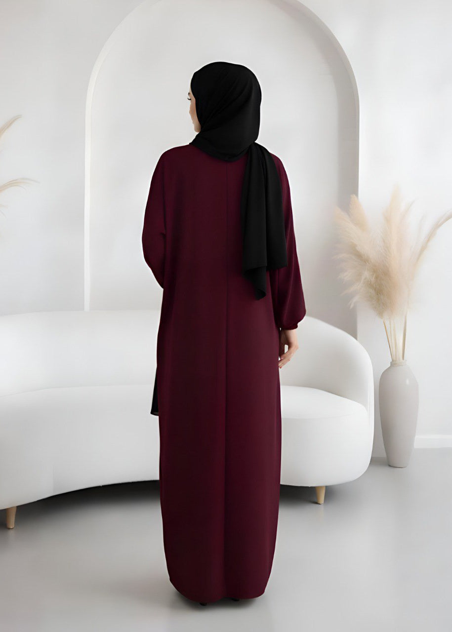MEHREEN KAFTAN ABAYA | MAROON