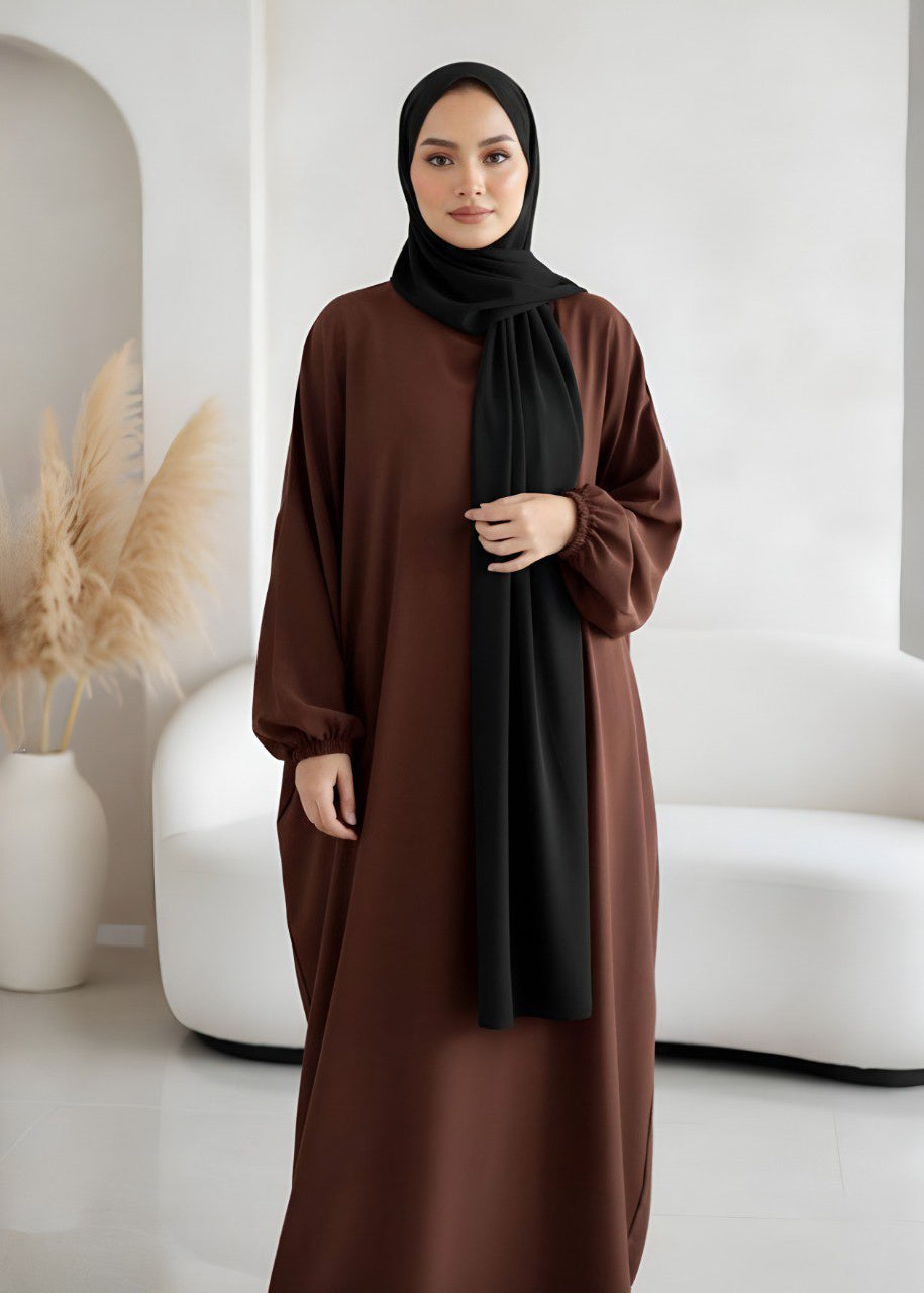 MEHREEN KAFTAN ABAYA | CHOCOLATE BROWN
