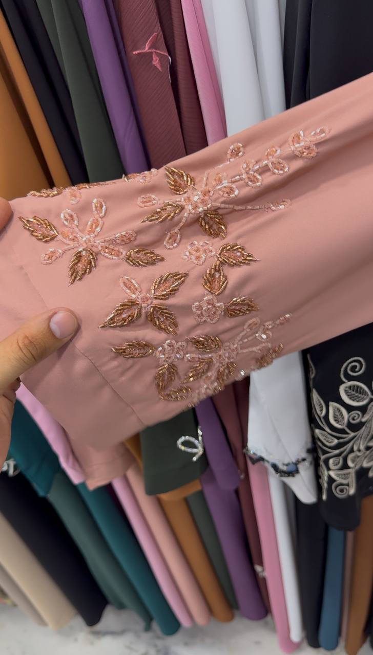 RIMSHA MODEST WEAR ABAYA | PEACH