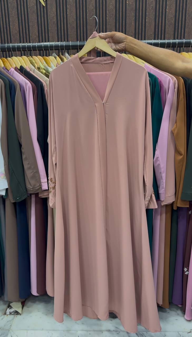 RIMSHA MODEST WEAR ABAYA | PEACH