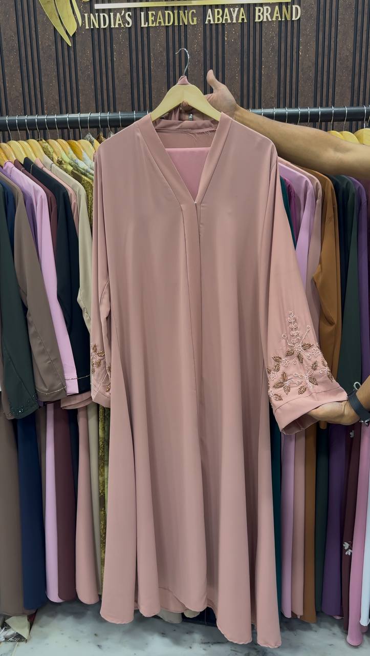 RIMSHA MODEST WEAR ABAYA | PEACH