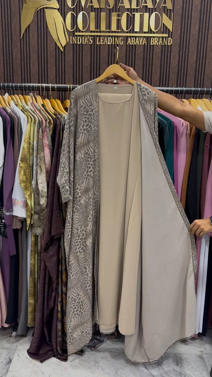 AZRAH KOREAN PRINT ABAYA | SHADE-09