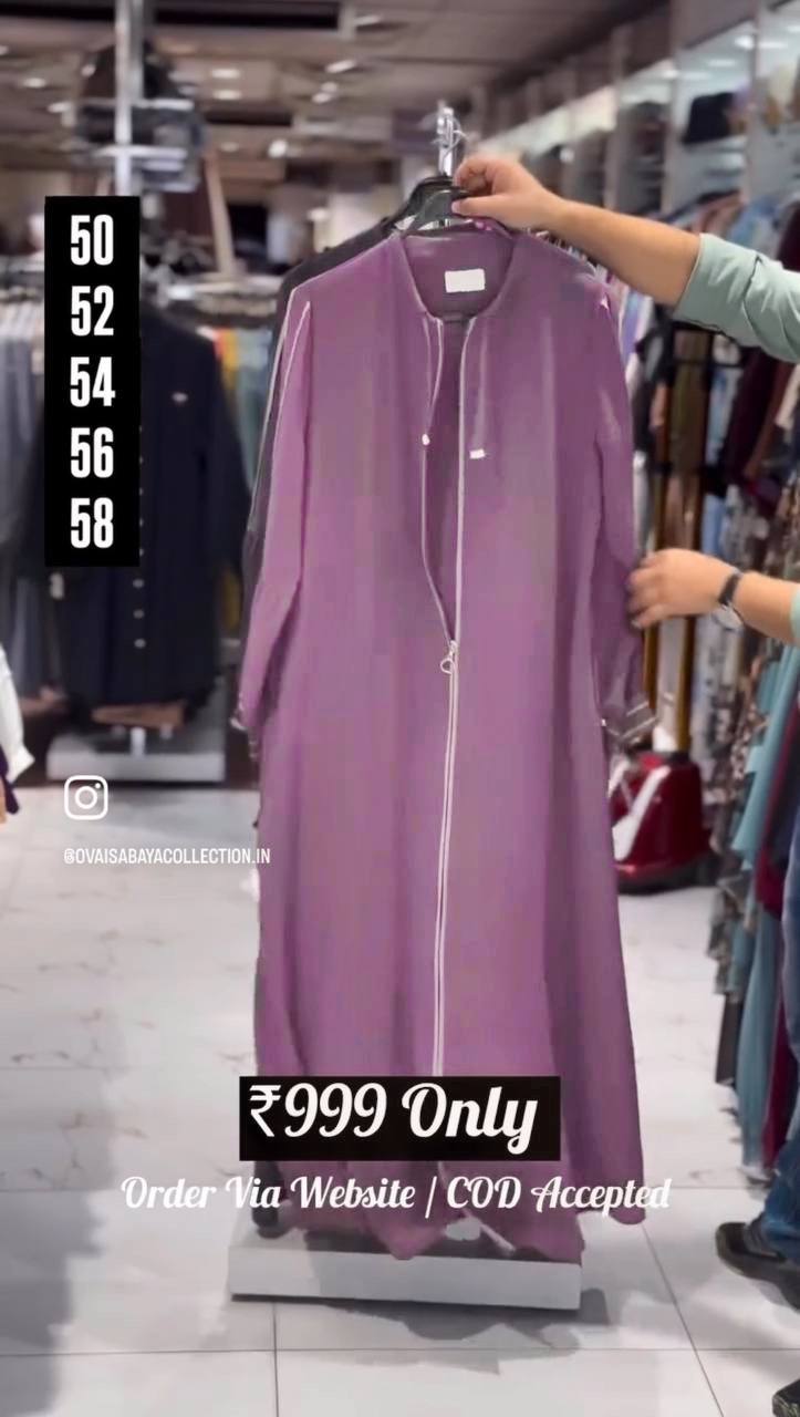 ZEBA FRONT OPEN ABAYA | PINK