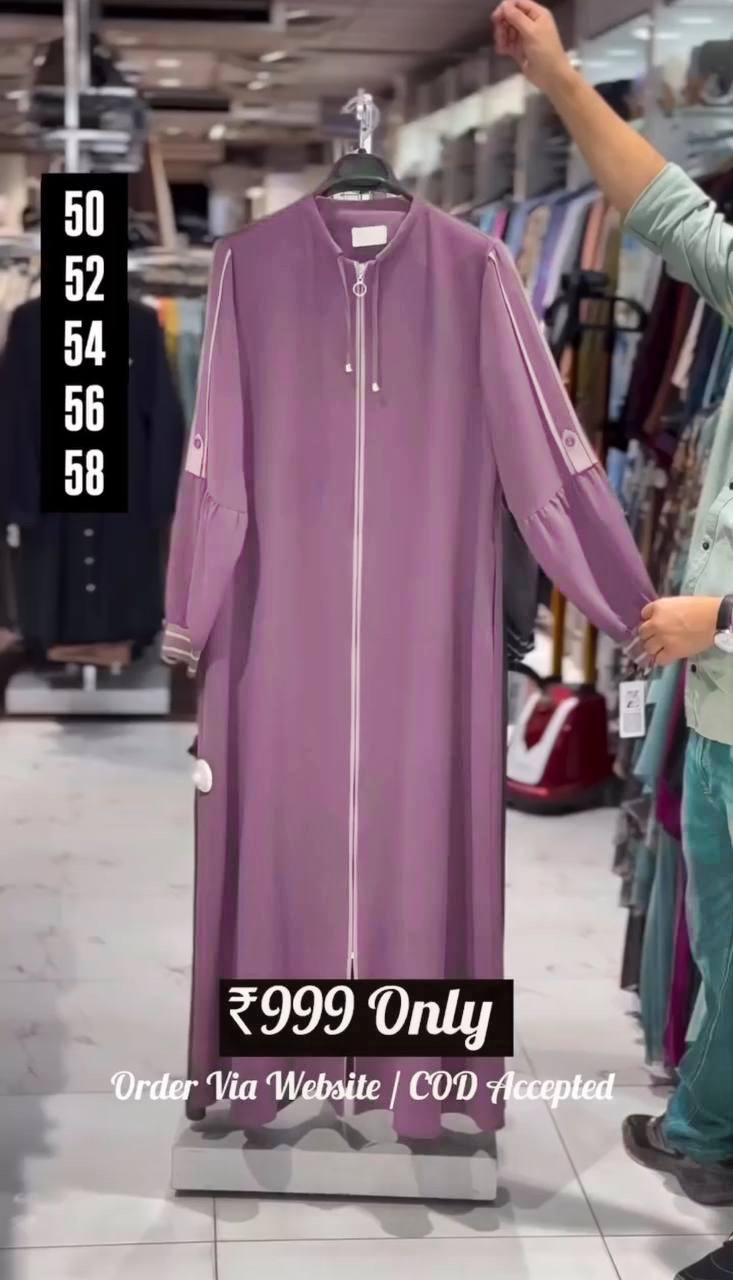 ZEBA FRONT OPEN ABAYA | PINK