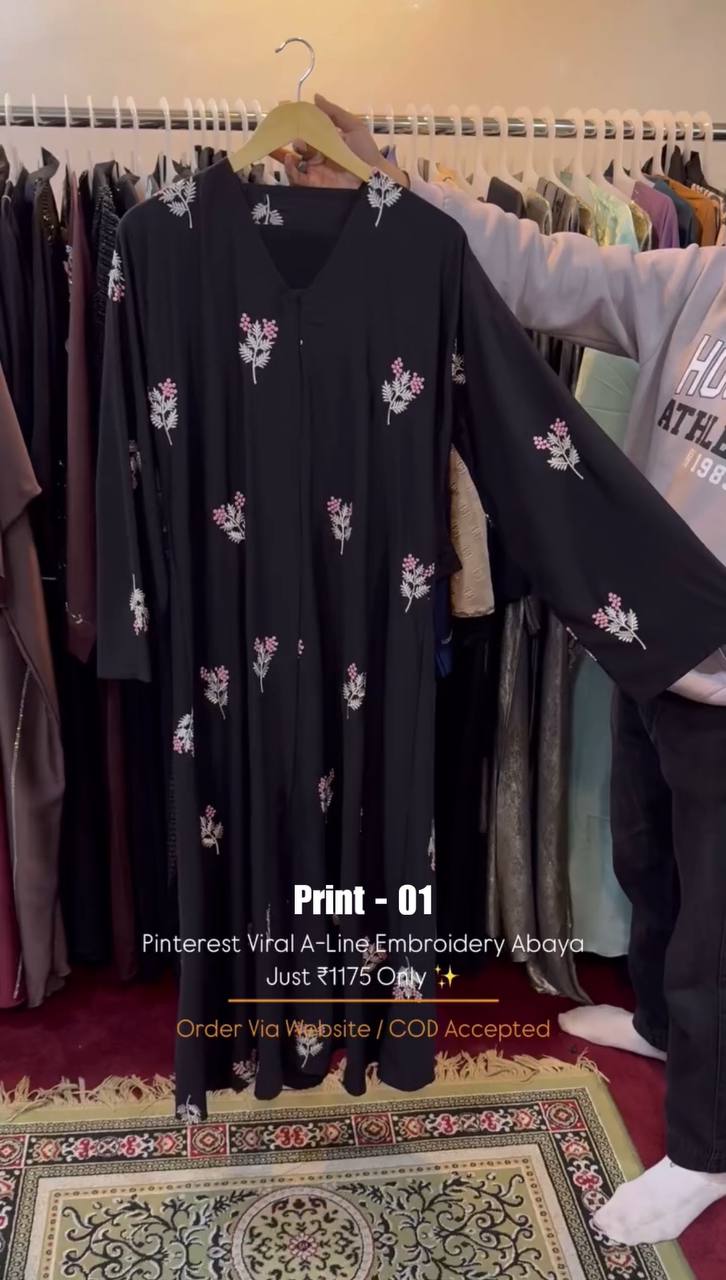 AL-HUSNA EMBROIDERY WORK ABAYA | PRINT- 01