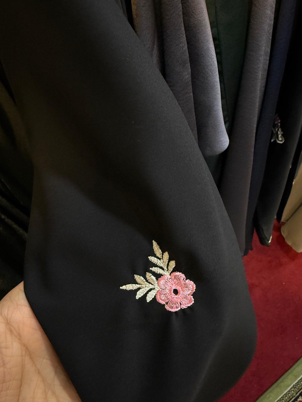 Al-Husna Front Open Embroidery Work Abaya PRINT- 05 ( LIMITED ADDITION )