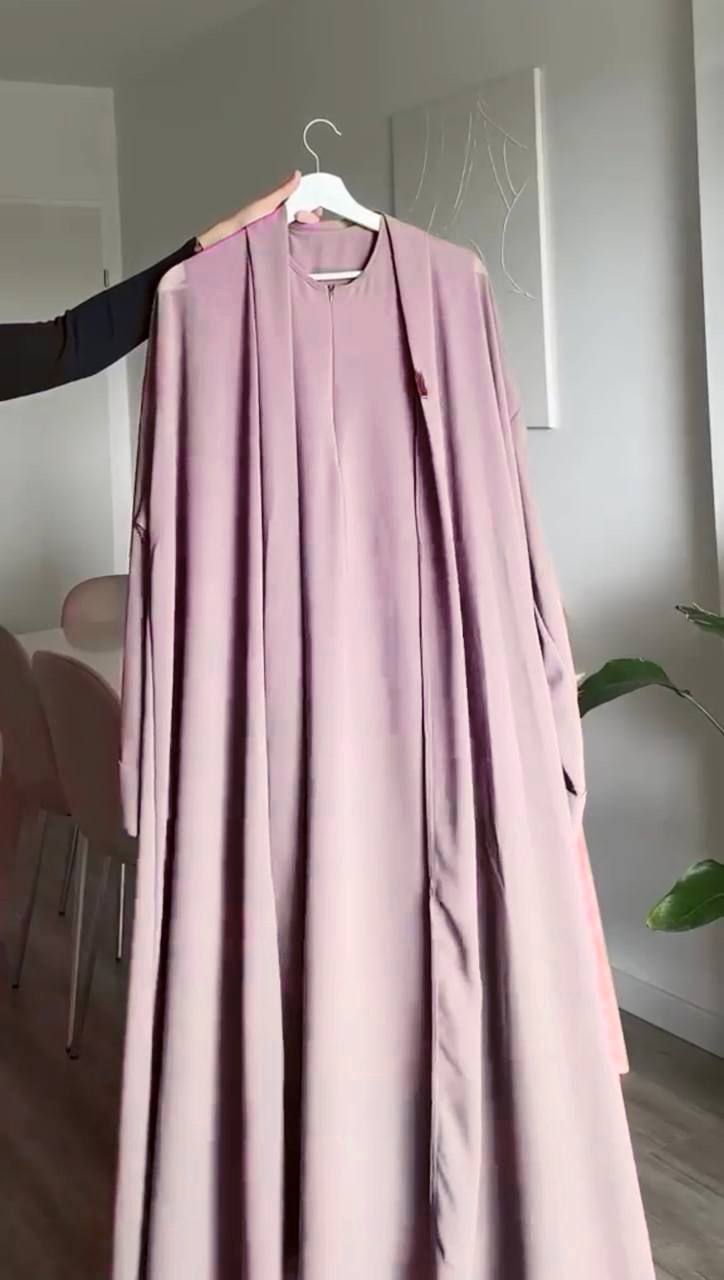 ANAM DOUBLE SHRUG ABAYA | PINK