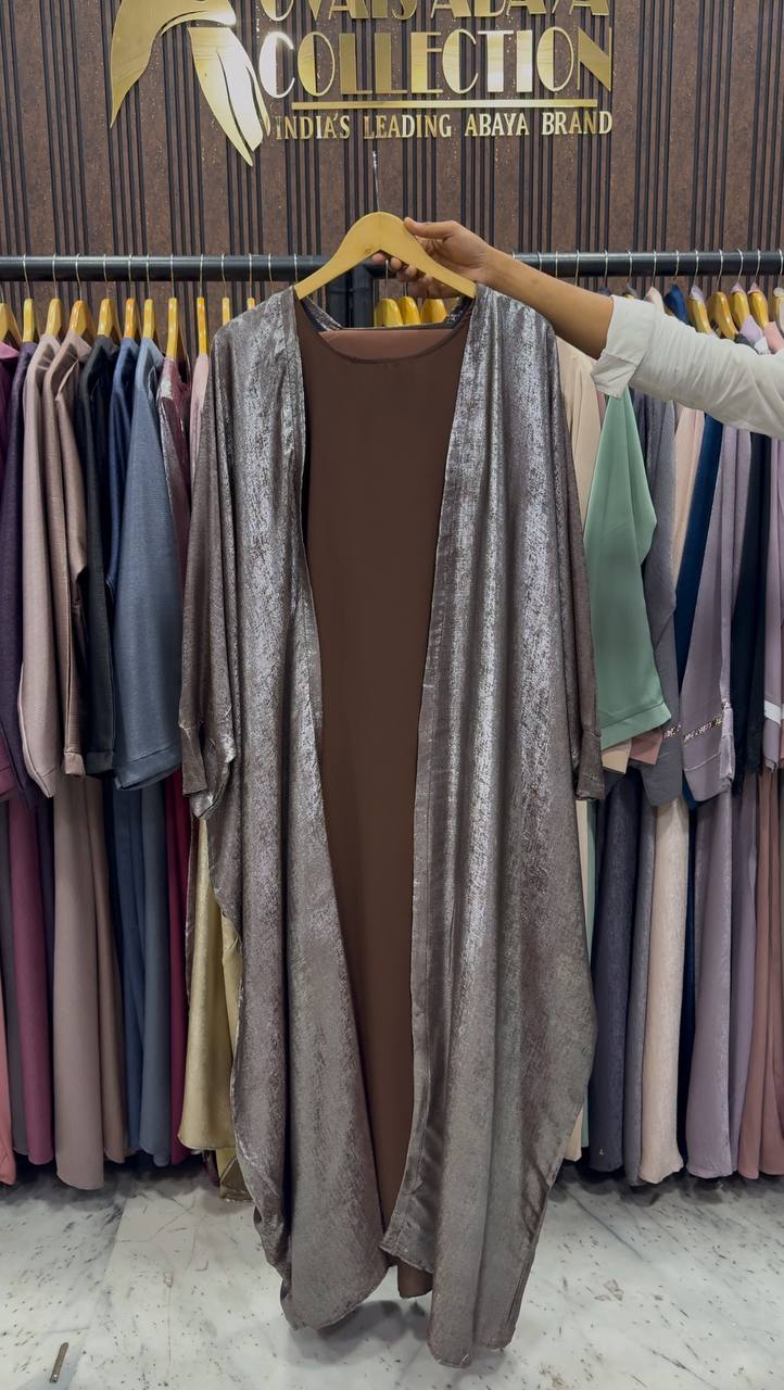 AL-HURIYA DOUBLE SHRUG ABAYA | COFFEE