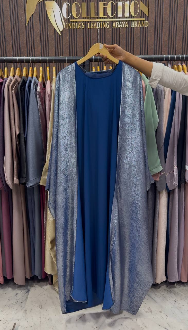 AL-HURIYA DOUBLE SHRUG ABAYA | NAVY BLUE