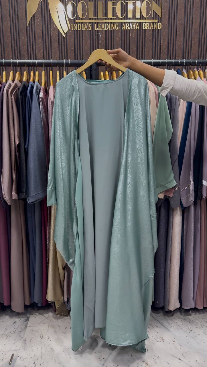 AL-HURIYA DOUBLE SHRUG ABAYA | SEA GREEN