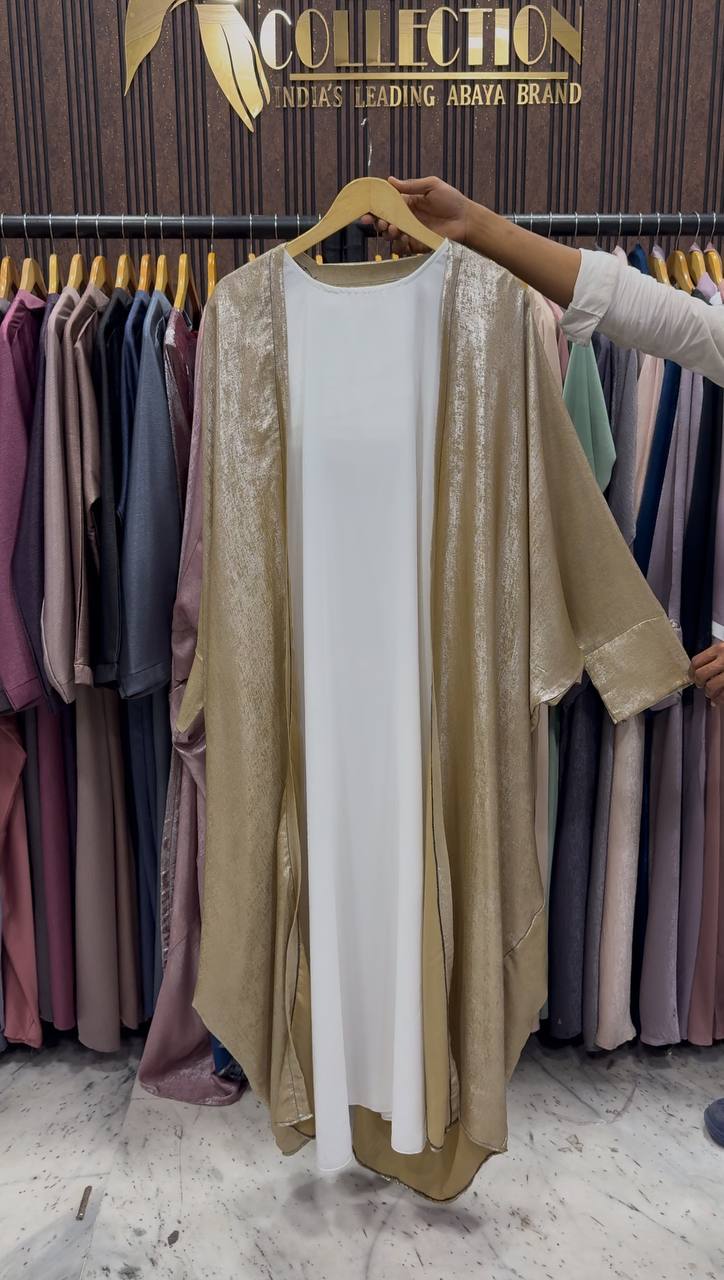 AL-HURIYA DOUBLE SHRUG ABAYA | GOLD