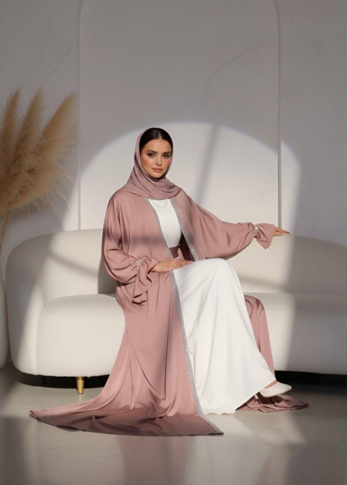 SAHARA DOUBLE SHRUG ABAYA | GHESTNUT LITE