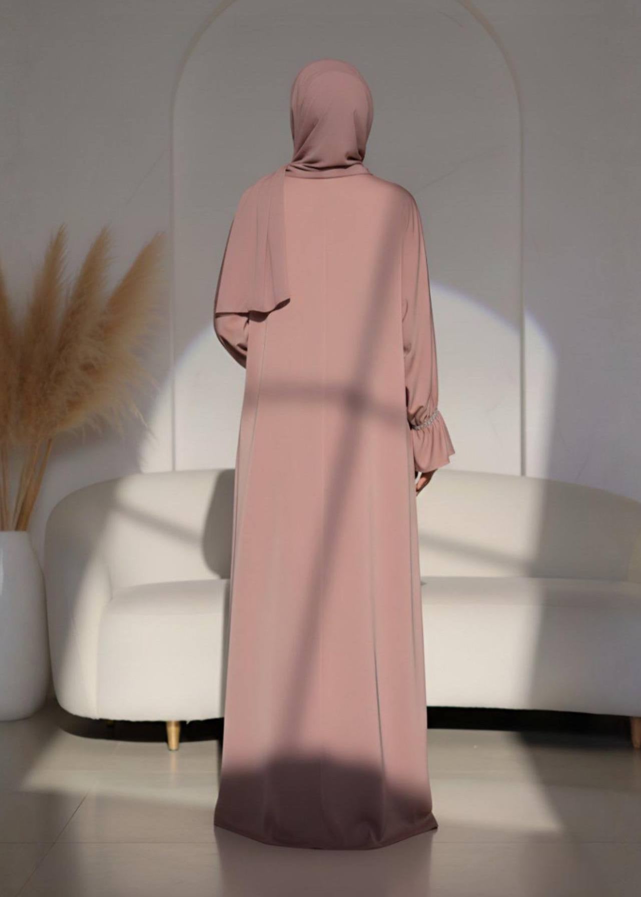 SAHARA DOUBLE SHRUG ABAYA | GHESTNUT LITE
