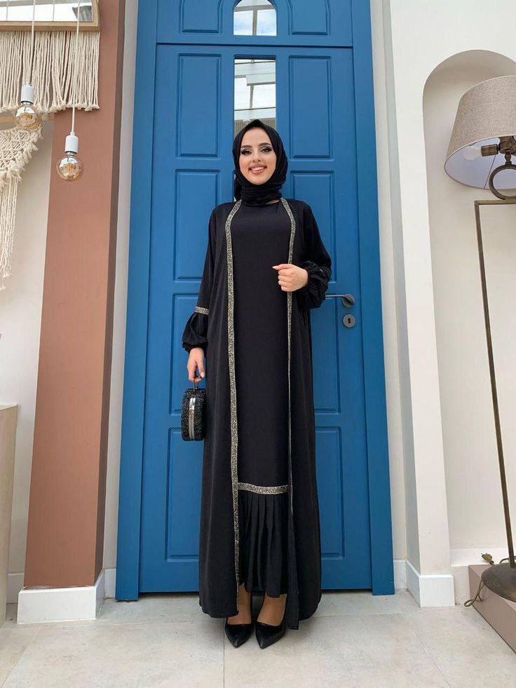 Aliya Double Shrug Lace Abaya ( BLACK )