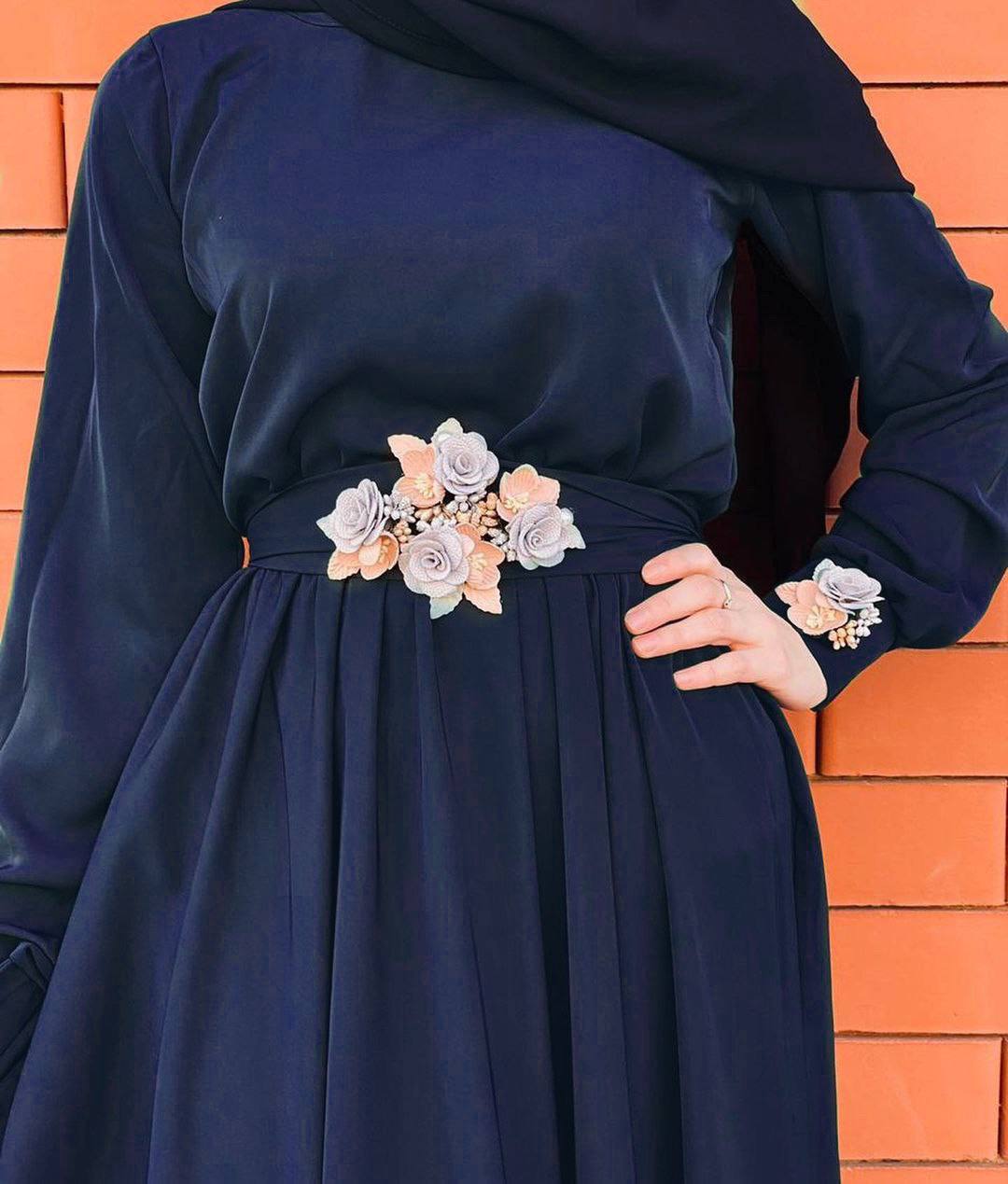 ALAYA CLASSIC BROOCH ABAYA | TEAL BLUE