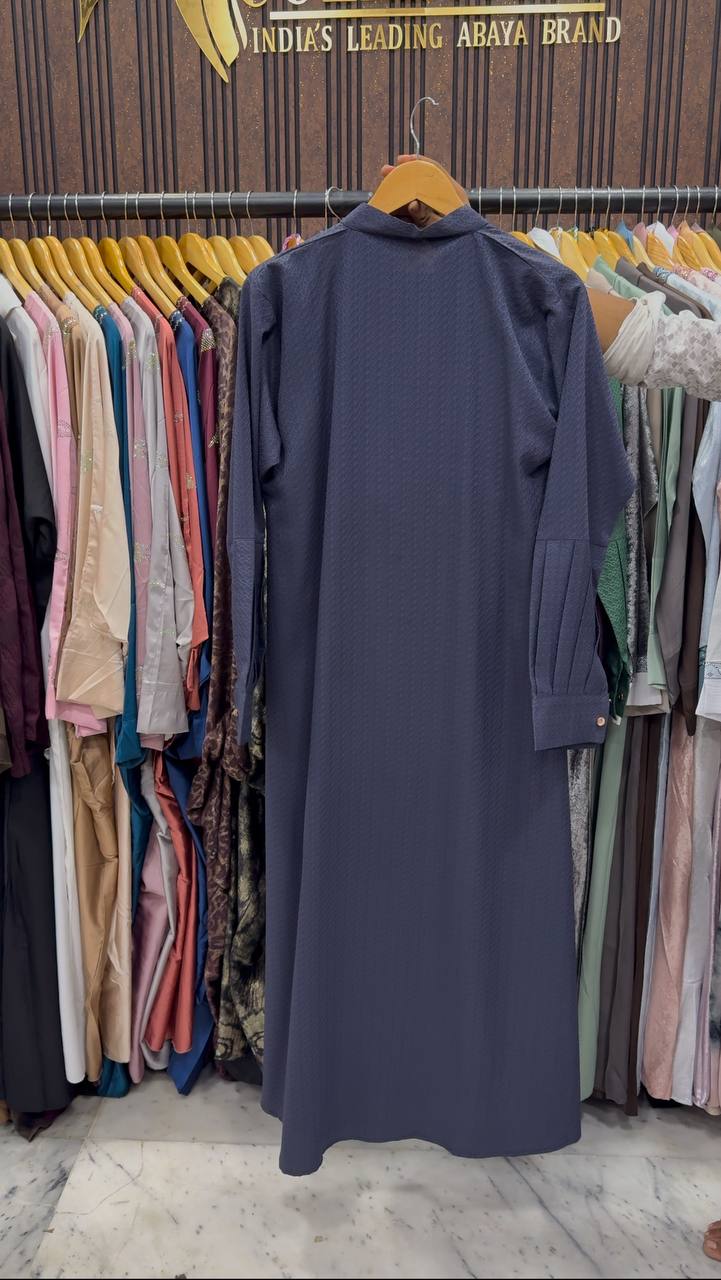 SAHIBA FRONT OPEN ABAYA | BLUE