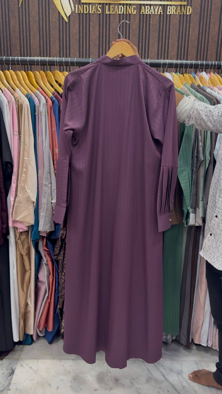 SAHIBA FRONT OPEN ABAYA | WINE