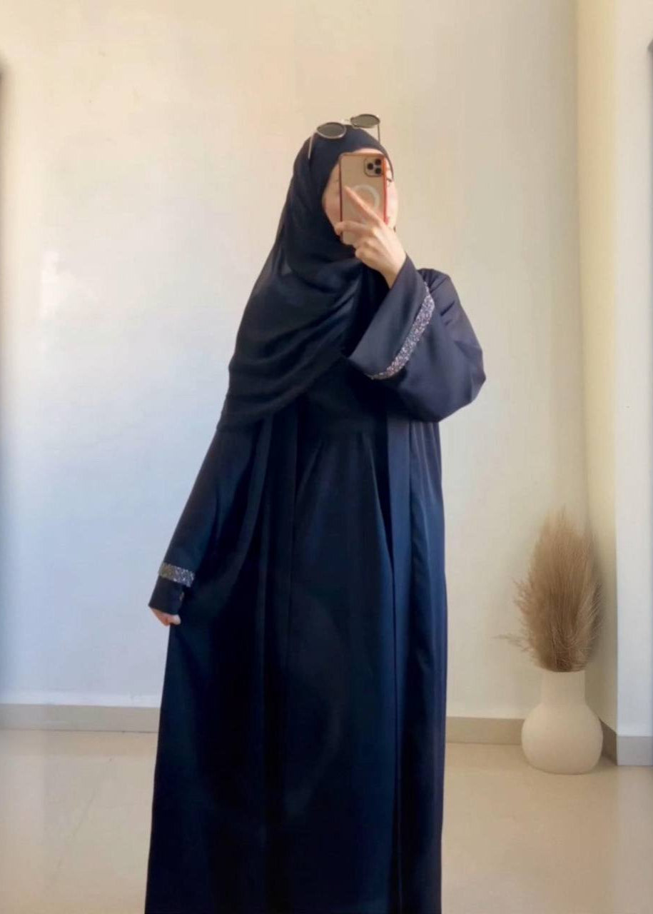 ADAH DOUBLE SHRUG ABAYA | BLACK