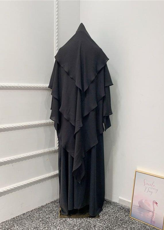 3 LAYERED KHIMAR | BLACK