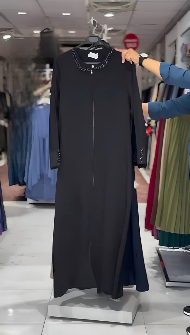 DANEEN ZIPPER ABAYA | BLACK