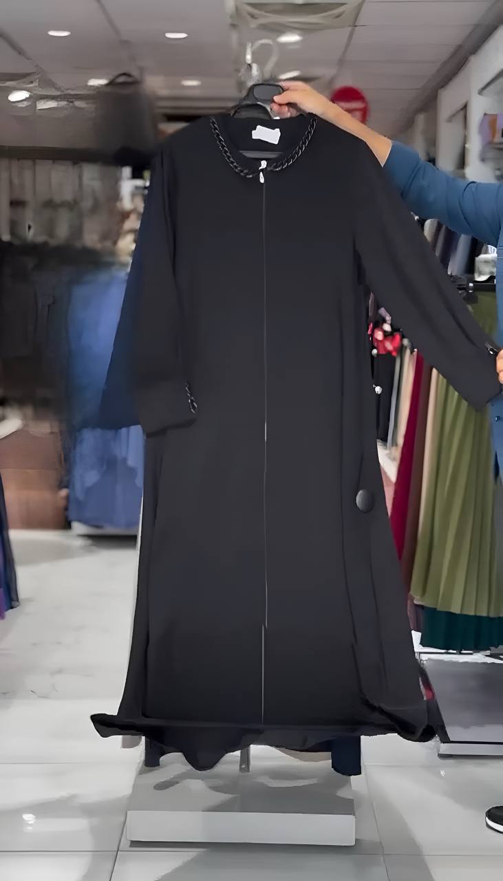 DANEEN ZIPPER ABAYA | BLACK