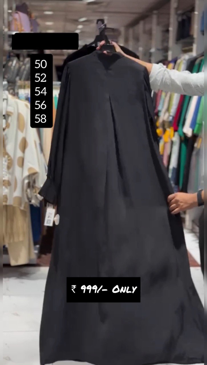 SUMBUL FRONT OPEN ABAYA | BLACK