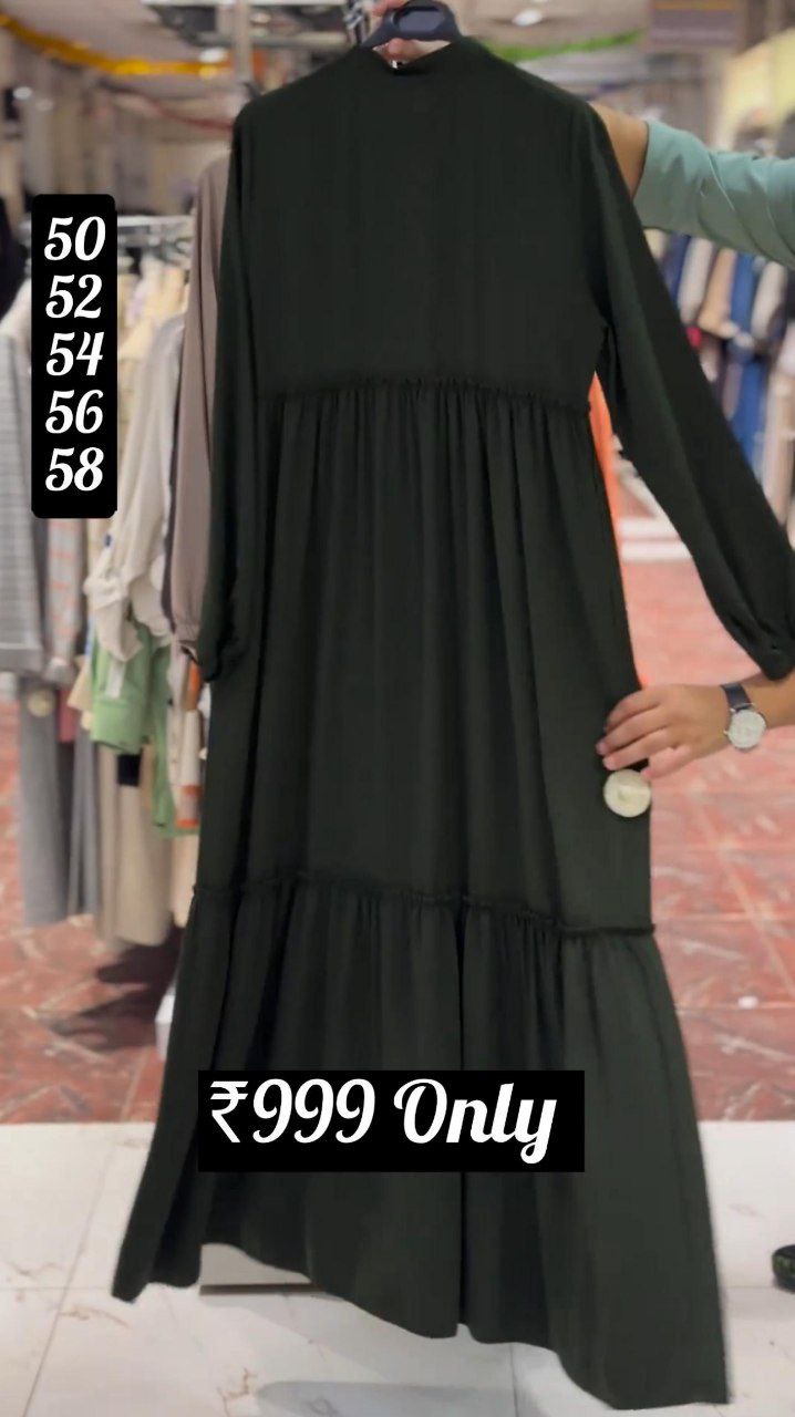 SUFIYA PLEATED ZIPPPER ABAYA | OLIVE