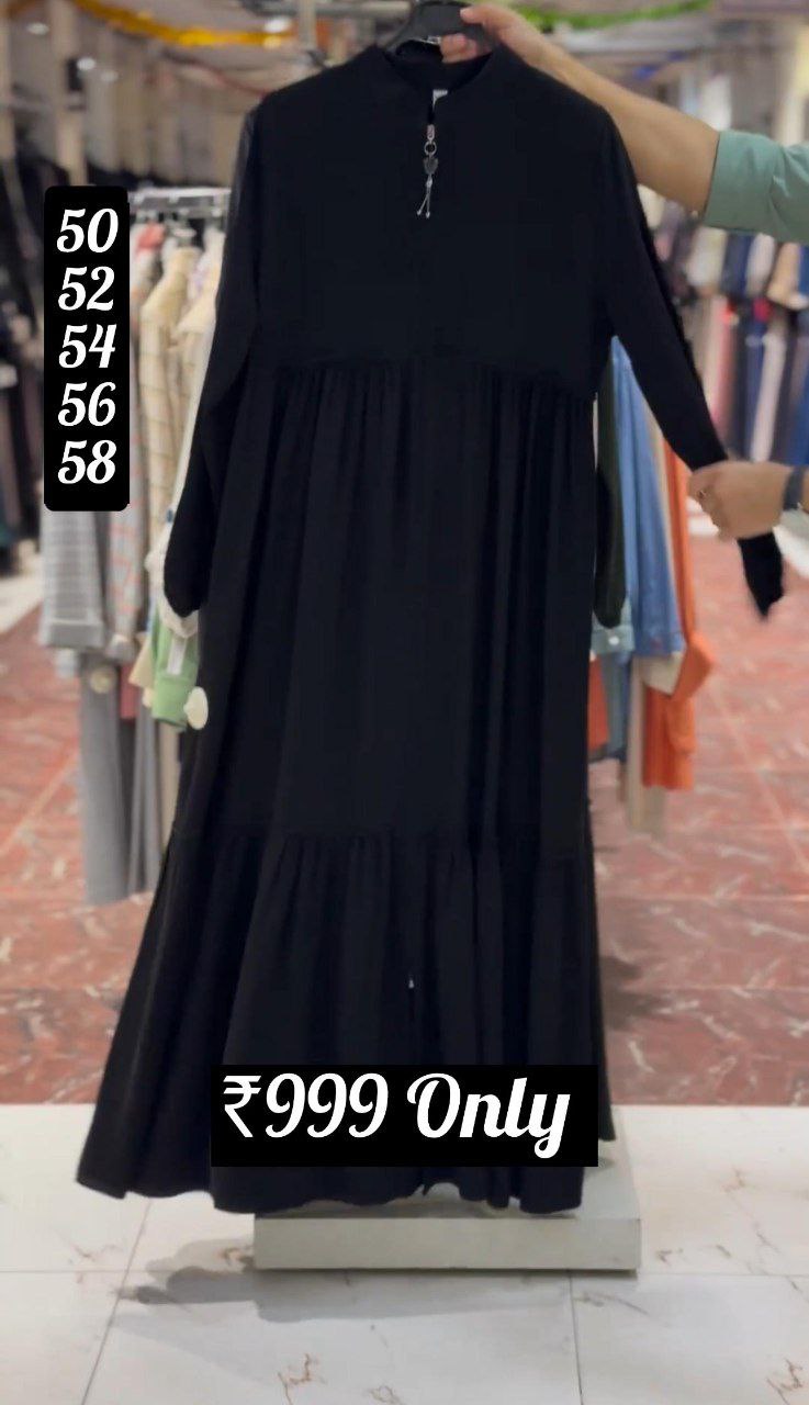 SUFIYA PLEATED ZIPPPER ABAYA | BLACK