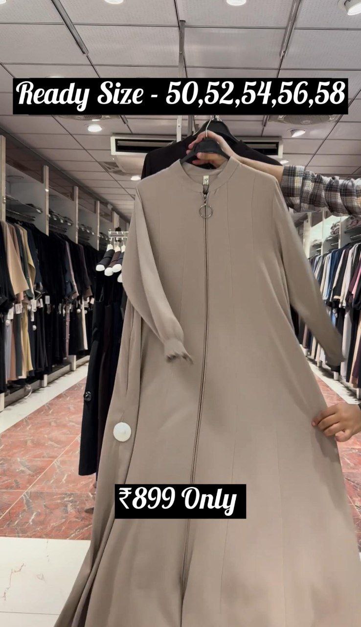 MEHNAAZ PINTEX ZIPPER ABAYA | NUDE