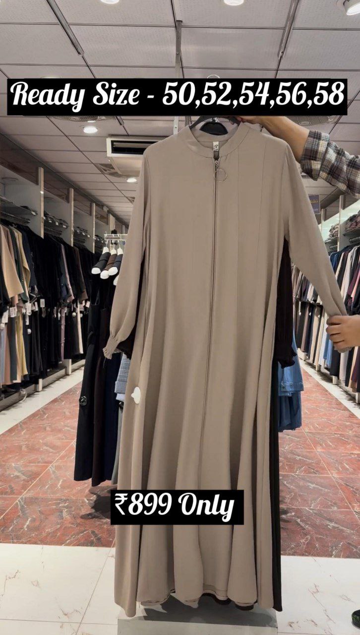 MEHNAAZ PINTEX ZIPPER ABAYA | NUDE