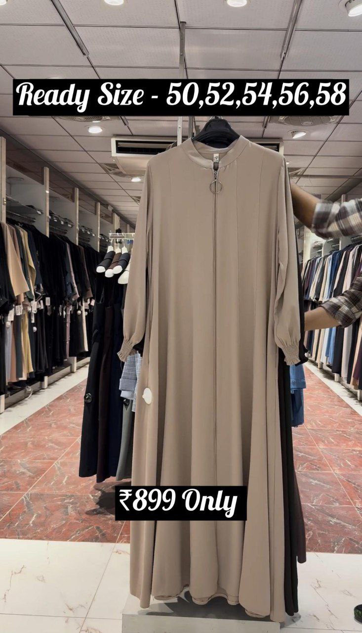 MEHNAAZ PINTEX ZIPPER ABAYA | NUDE