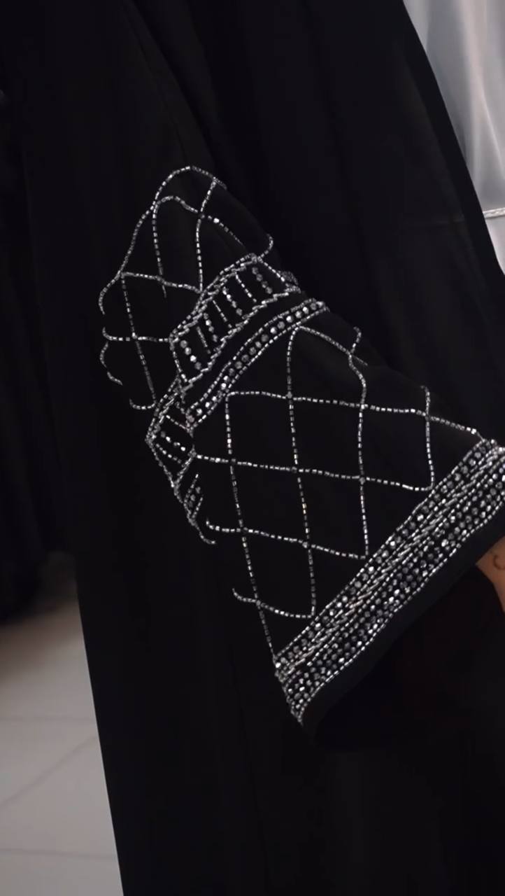 Maha Front Open Double Shrug Abaya - ( BLACK )