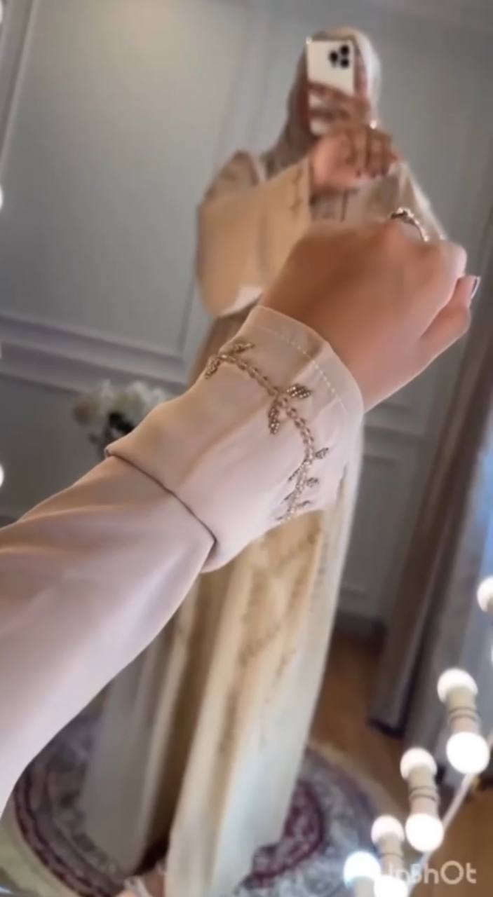 ABIRAH HAND WORK ABAYA | NUDE