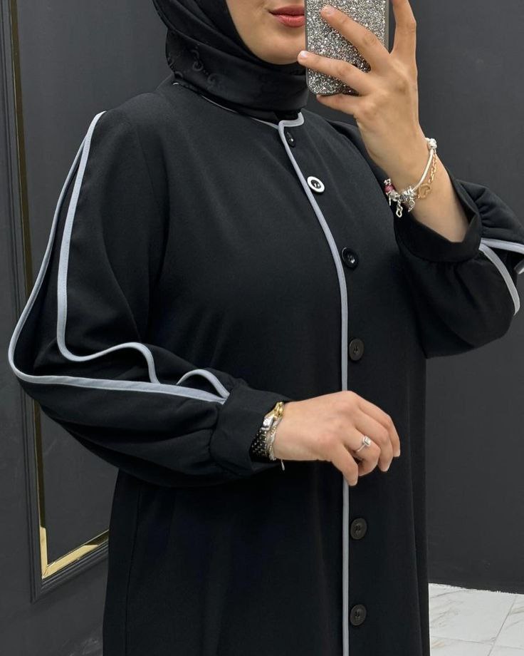 NIMA FRONT OPEN ABAYA | BLACK