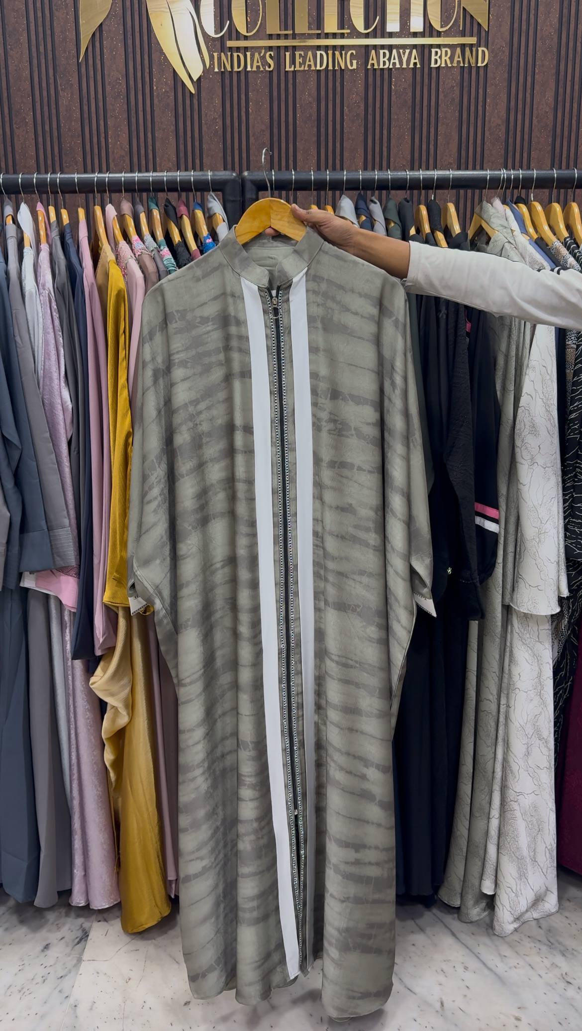 INSHA ZIPPER ABAYA | GREEN