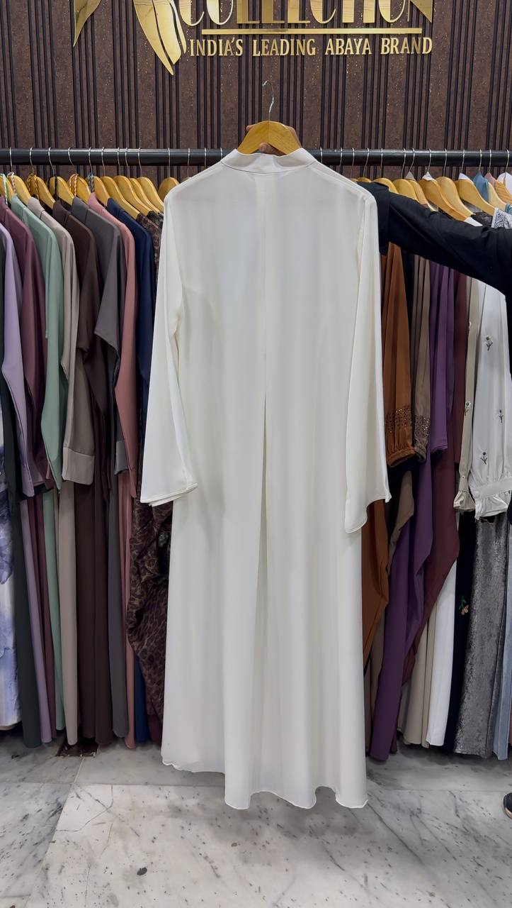 MAYA ELEGANT CLOSED ABAYA | WHITE