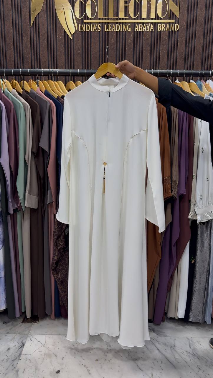 MAYA ELEGANT CLOSED ABAYA | WHITE