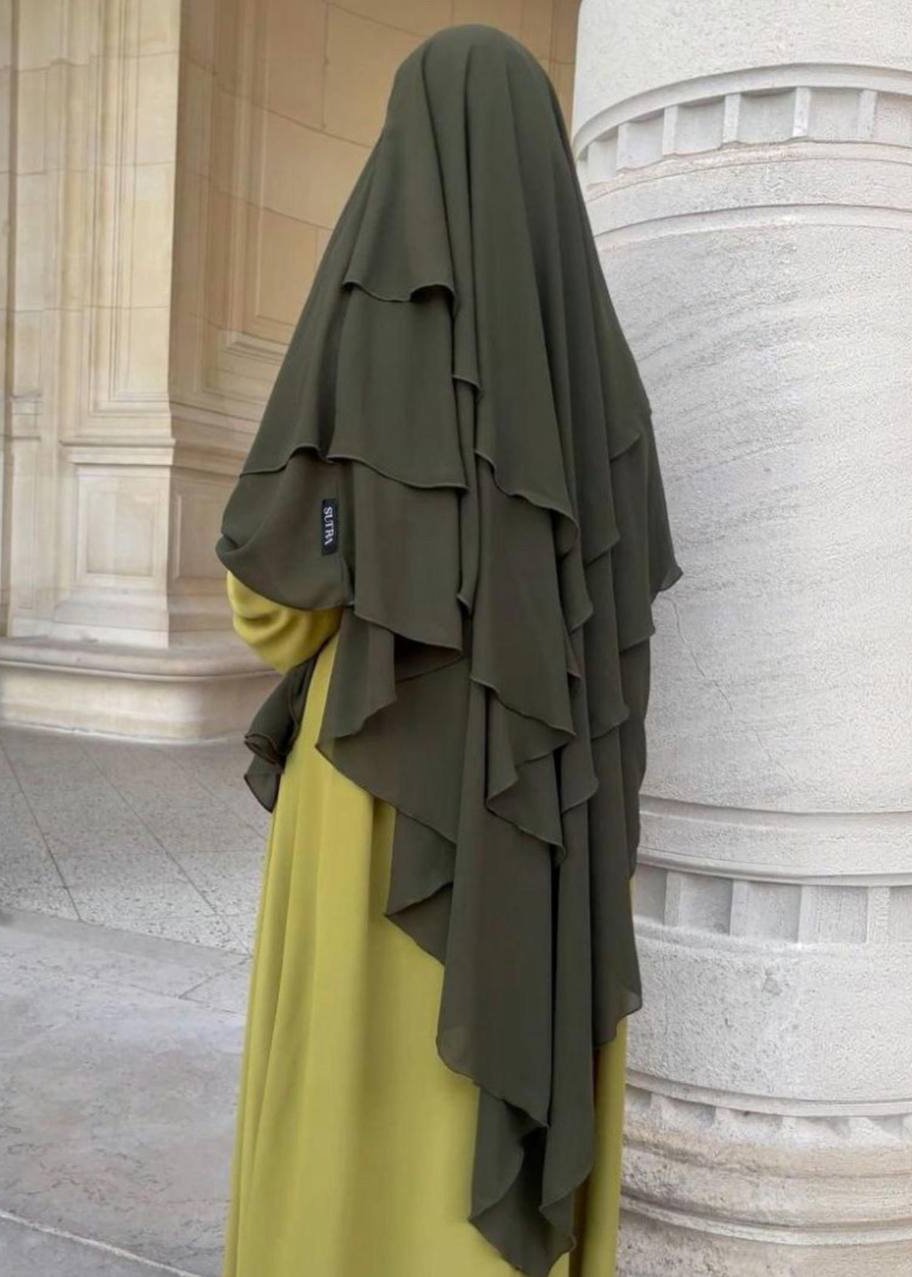 3 LAYERED KHIMAR | OLIVE