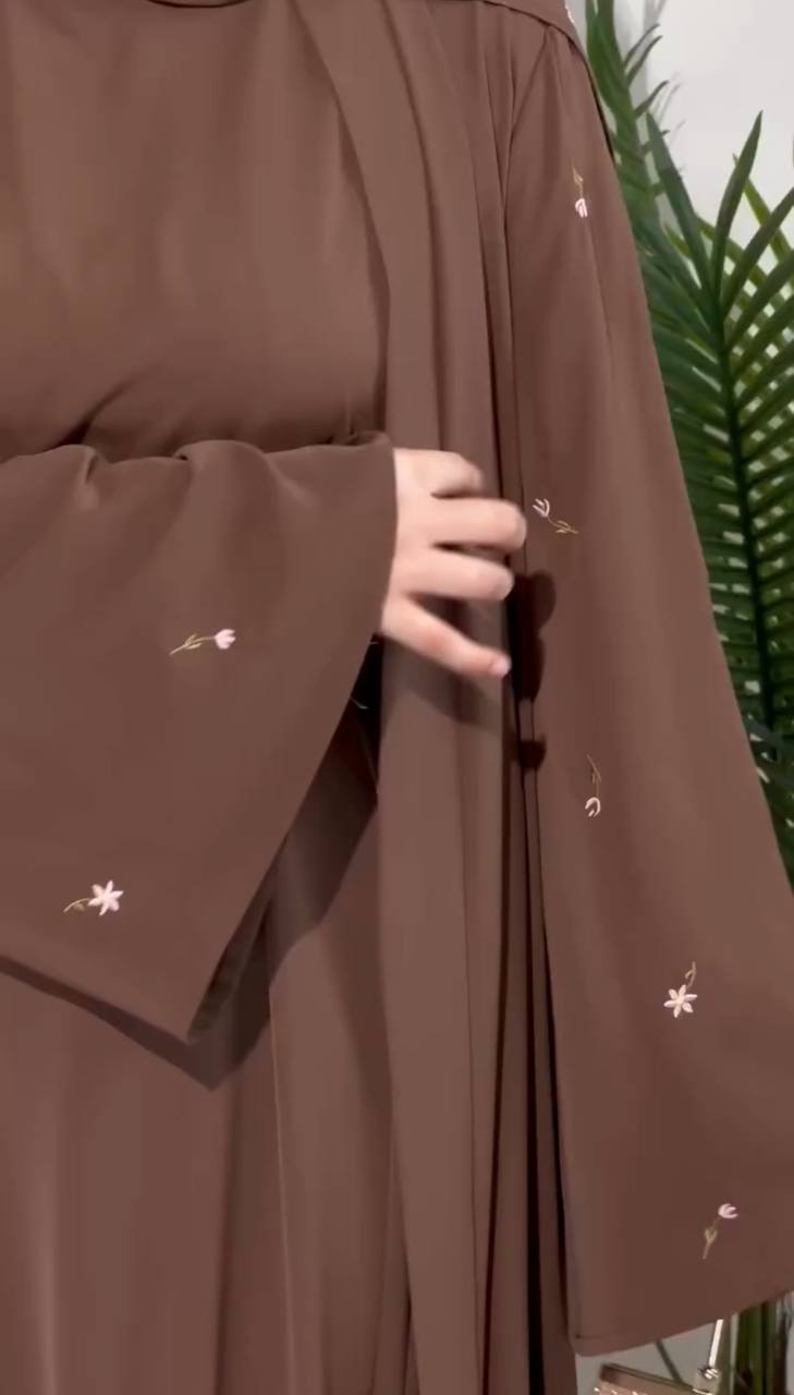 UMAIMA DOUBLE SHRUG ABAYA | COLLER BROWN