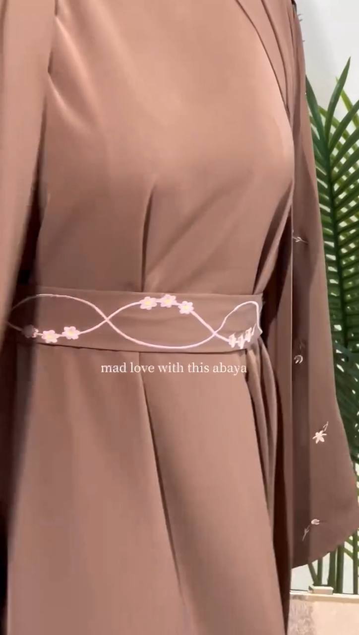 UMAIMA DOUBLE SHRUG ABAYA | COLLER BROWN