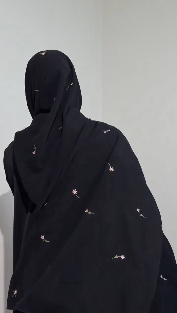 UMAIMA DOUBLE SHRUG ABAYA | BLACK