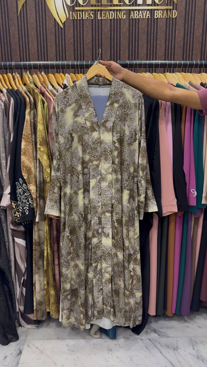 VELORA PRINTED KIMONO ABAYA | SHADE-02