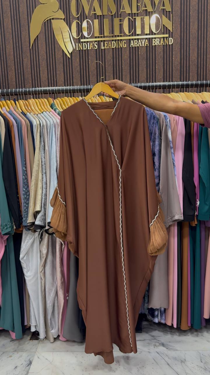 DUA ORGANZA SLEEVE ABAYA | COPPER