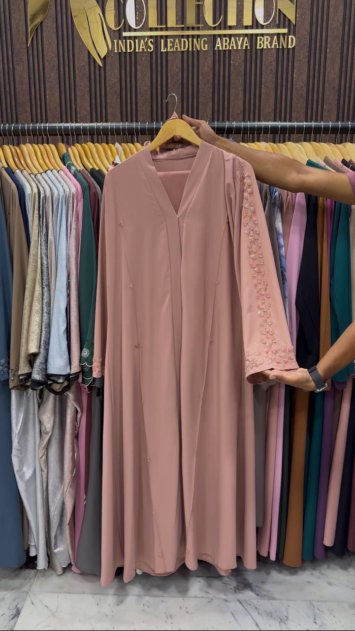 AL-HANA FRONT OPEN ABAYA | PEACH