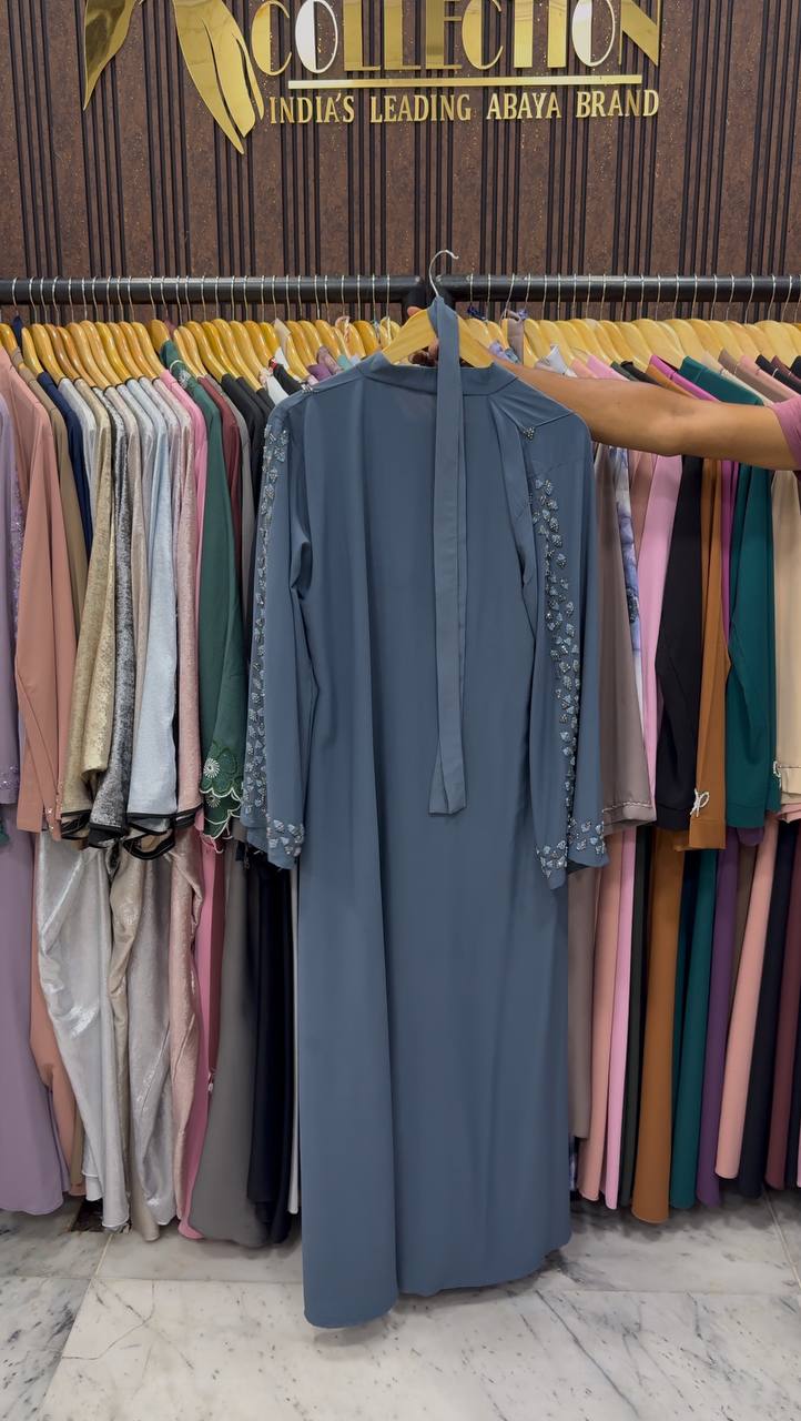 AL-HANA FRONT OPEN ABAYA | GRAY