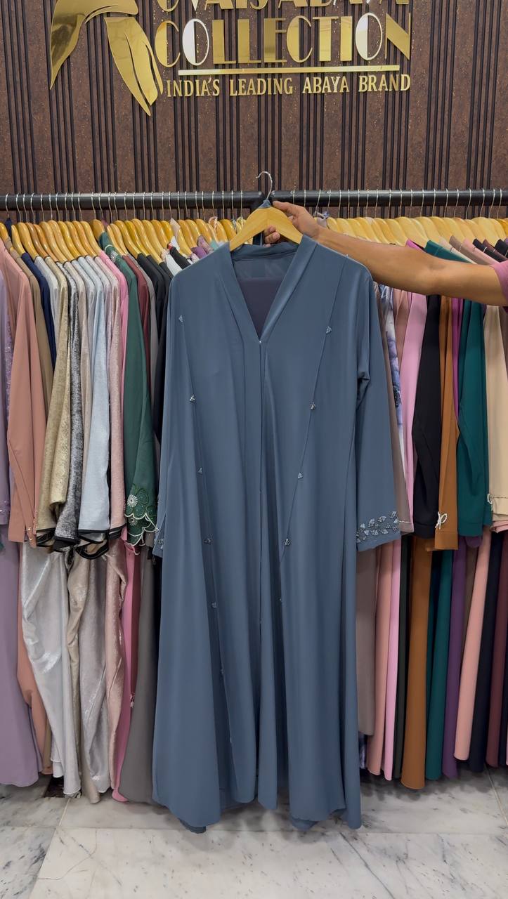 AL-HANA FRONT OPEN ABAYA | GRAY