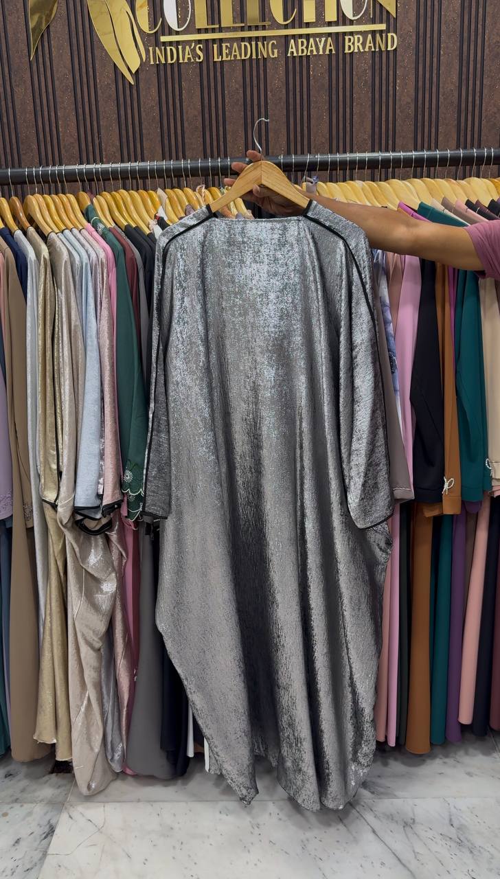 AMREEN SIMMER KAFTAN ABAYA | BLK2SILVER