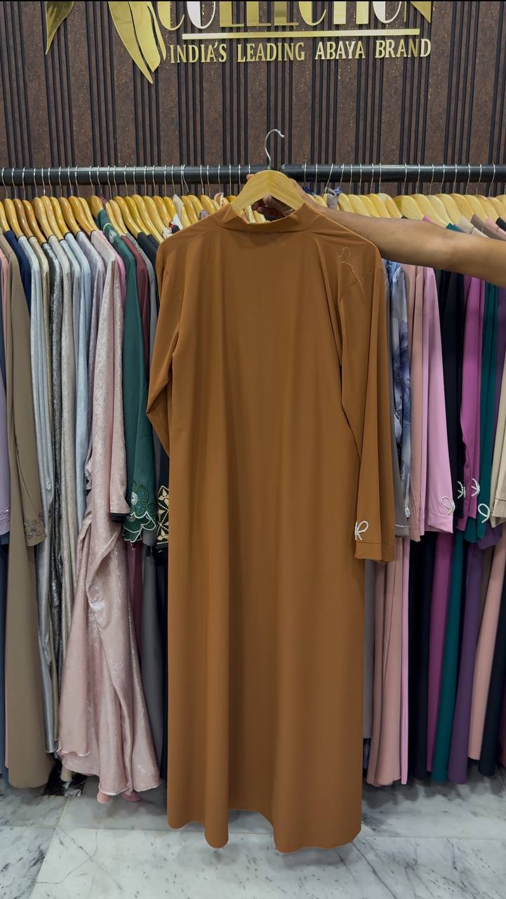 LAYA LUXE - FRONT OPEN BOW ABAYA | COPPER