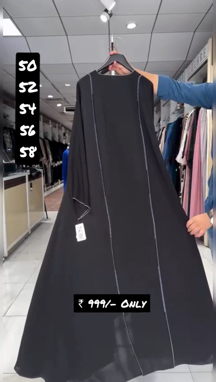 MAHAM FRONT OPEN ABAYA | GREY PIPIN